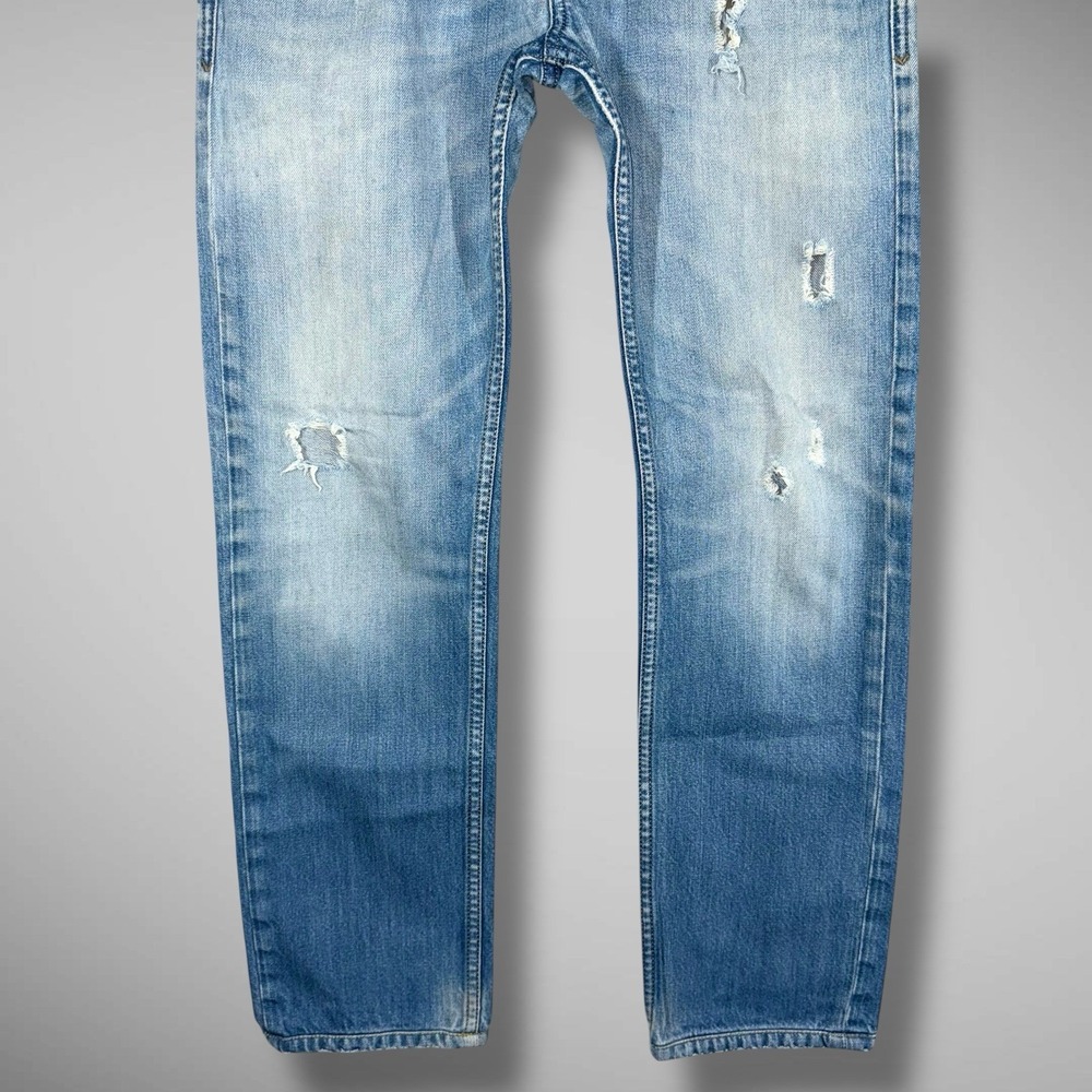 Diesel Jeans Men 29x28 Blue‎ Belther Slim Taper Light Wash Thrashed Rockstar Y2K - Picture 4 of 13
